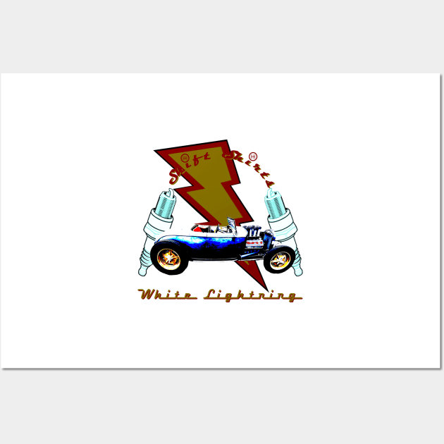 Shift Shirts White Lightning Hot Rod Wall Art by ShiftShirts